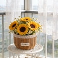 thumbnail image 3 of Hand Woven Rattan Planter Basket, Large Decorative Flower Pot for Succulents Orchids Plants, Rustic Farmhouse Home Decor for Table Centerpiece Garden Wedding Dining Room, 3 of 6