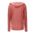 thumbnail image 6 of Alun Womens Upf 50+ Full Zipper Fishing Hoodie Shirt with Facial Occlusion and Thumb Holes Design Lightweight Pure Slim Fit Long Sleeve Hooded Tops with Pockets 2—Watermelon Red XL, 6 of 8