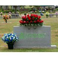 thumbnail image 5 of Sympathy Silks Memorial Artificial Flowers Weighted Pot Bouquet Decoration - Height 18"-20" - Artificial Greenery - Fade Resistant - Blue and White Mum Potted Silk, 5 of 9