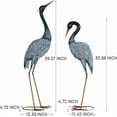 thumbnail image 4 of Crane Garden Statue Décor, Metal Crane Yard Art for Outdoor Patio Lawn Backyard Pool, Garden Sculpture & Statues, Set of 2, Black and White, 4 of 7