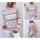 thumbnail image 5 of Jersey JUNBOON para mujer con cuello redondo y manga larga con estampado de copos de nieve, 5 of 7