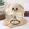 thumbnail image 3 of Baby Hats Baby Straw Hat Summer Children Ears Sunhat with Moving Rabbit Hats Bag Air Caps Kids Hats & Caps Cute Hat, 3 of 4