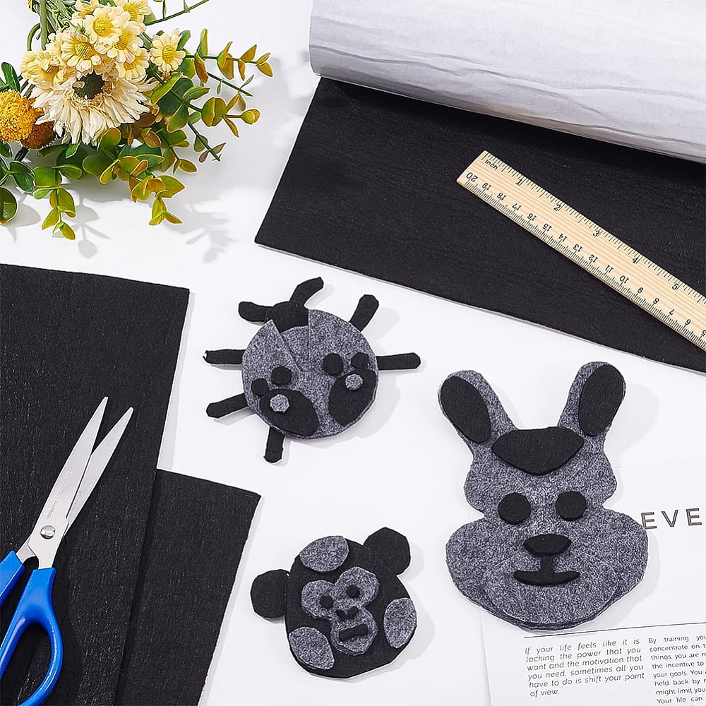 Black Self-Adhesive Felt Fabric 11.8" x 78.7" Shelf Liner for DIY Costume Making and Jewelry Drawer Box Fabric Peel Stick 3mm Thick Black