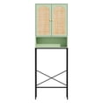 thumbnail image 3 of Ktaxon Over the Toilet Bathroom Cabinet Storage Space Saver with Double Doors and Open Shelving, Green, 3 of 9