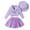 Purple, variant on jsaierl Toddler Girl's 2 Piece Outfit Long Sleeve Double Button Blazer and Mesh Pleated Skirt Set with Hat 4T-7T