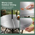 thumbnail image 5 of Round Outdoor Tablecloth with Umbrella Hole and Zipper, Grey White Tablecloth with Elastic Waterproof, Gray Farmhouse Modern Rustic Patio Table Covers for 36" - 44" Picnic Pool Tables, 5 of 9