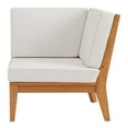 thumbnail image 5 of Linon Farrah Outdoor Teak Wood Corner Chair Off White Cushions in Natural Finish, 5 of 13