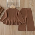 thumbnail image 7 of breaise Toddler Baby Girl 2 Piece Set Fall/Winter Girls Outfits Knitted Ruffer Sweater Flared Pants Two-piece Sets, 7 of 7