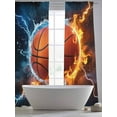thumbnail image 5 of Basketball Sheer Curtains 84 Inch Long 2 Panels, Water and Fire Lightning Impact Light Filtering Rod Pocket Semi Sheer Curtains, Sheer Voile Drapes for Living Room Bedroom, 52"x84", 5 of 5