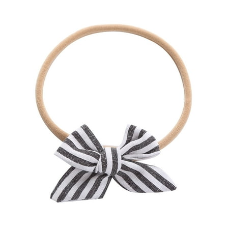 

AIMAOMI Toddler Baby Girls Striped Prints Headband Bowknot Elastic Hair Band For H