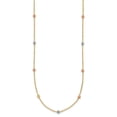 thumbnail image 2 of Primal Gold 14 Karat Tri-color Polished and Diamond Cut Beaded Necklace, 2 of 5