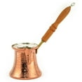 thumbnail image 1 of Turkish Coffee World TCW-008 Copper Turkish Wood Handle Coffee Pot - 14 oz, 1 of 1