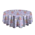 thumbnail image 5 of Princess and Unicorn Pattern Round Tablecloth 60"x60",Wrinkle Wipeable Table Cloth for Kitchen Dining Room Picnic Patio Party, 5 of 6