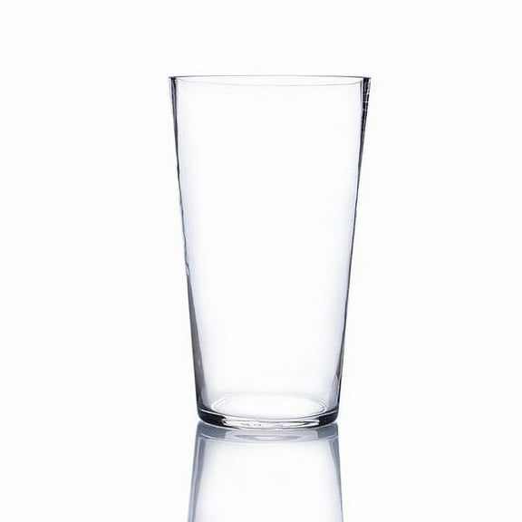 WGV Clear Taper Down Cylinder Vase - 5" Wide x 9" Height, Good quality, Heavy Weighted Base - 1 Pc