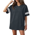 thumbnail image 2 of Football Jerseys for Unisex Classic Blank V Neck T-Shirts Men Women Sport Casual Workout Tops Plain Fitness Athletic Shirts Gray M, 2 of 8