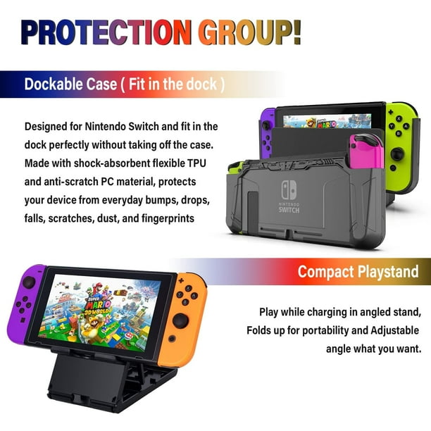Étui Compatible avec Nintendo Switch OLED, Protection Kits avec Housse  Coque de Transport, Coque Protection écran, Support de Ajustable, Thumb  Grip
