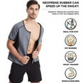 thumbnail image 3 of Taize Men Waist Trainer Soft Short Sleeve Round Neck Polyester Sauna Sport Sweat Corset for Gym, 3 of 8