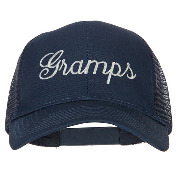 Gramps Embroidered Solid Cotton Mesh Pro Cap - Navy OSFM