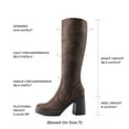 thumbnail image 6 of BURUDANI Women Platform Gogo Knee-High Boots Square Toe Chunky Block Heel Side-Zip Tall Boots, 6 of 8