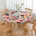 thumbnail image 3 of Dogs with Pioneer Flower Round Fitted Tablecloth with Elastic Edge,Dining Table Cover Waterproof,Outdoor Round Tablecloth for Camping,Dining,Indoor and Outdoor, 3 of 7