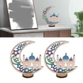 thumbnail image 1 of Adornos De Luna De Madera, 2 Juegos De Decoración De Luna Eid Mubarak Hermosa Mejora El Ambiente Festivo Para Para Restaurante, 1 of 7