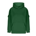 thumbnail image 4 of Oversized Fleece Hoodie Women 2025 - Long Sleeve Pullover Sweatshirt Winter Warm Comfy Casual Top with Pocket Y2K Streetwear Loose Fit Fall Fashion, 4 of 6