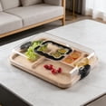 thumbnail image 3 of Shoreew Wooden Bento Box with Lid & Handle Multi-Compartment Lunch Container for Snacks And Entertaining Portable Leak-Proof Charcuterie Board for Meal Prep, 3 of 7