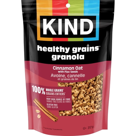 KIND Granola Avoine et cannelle avec graines de lin, sac de 312 g