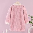 thumbnail image 4 of Girls Robe Flannel Bathrobe Button Down Pajamas Coat Nightgown Cute Long Sleeve Sleepwear Home Wear Jacket with Pocket, Pink, 12 Years, 4 of 7