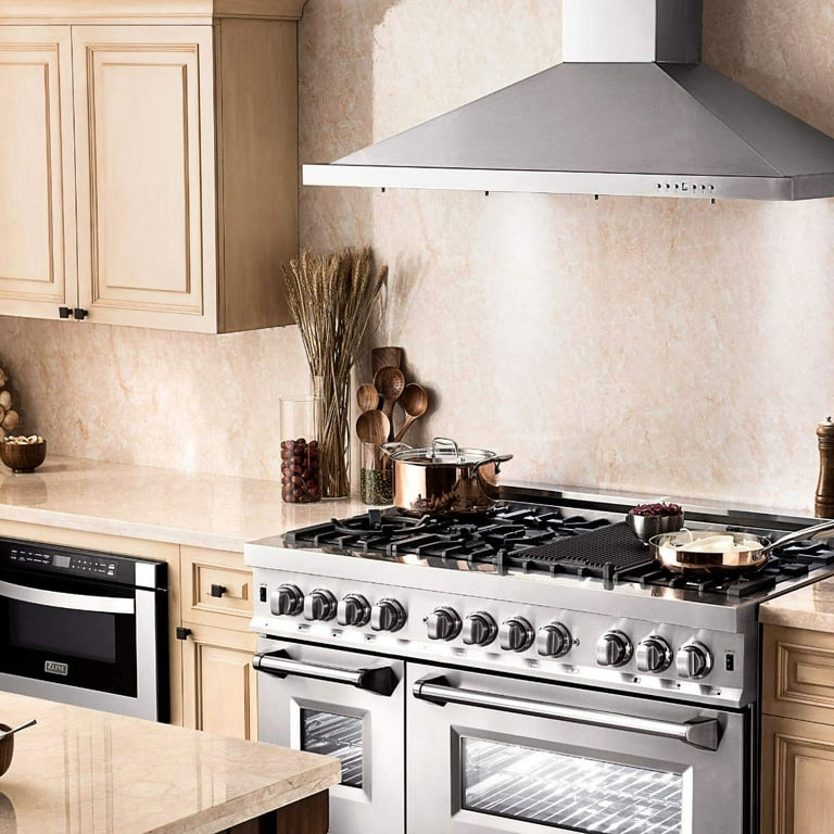 Save $50 on a super nice 36” stainless steel range hood, ducted or  ductless, dishwashable filters, led lights, 1 person plug and play easy…