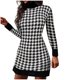thumbnail image 1 of Nueva moda Casual estampado manga larga cuello redondo contraste Color suéter Top mujer ropa sudadera vestido Pompotops  hdfakjf3913, 1 of 8