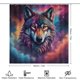 thumbnail image 2 of Lobo galáctico-theme 4-Piece Shower Curtain Set with Rugs, Waterproof Bathroom Decor Set Includes Bath Mat, U-Shaped Rug, Toilet Lid Cover and Curtain with Hooks, 2 of 6