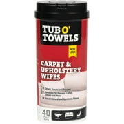 Tub O' Towels Carpet & Upholstery Wipes, 40 count