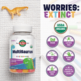 thumbnail image 5 of KAL MultiSaurus Multivitamin Gummies, USDA Organic Multivitamin for Kids, Healthy Bones, Immune & Energy Support, Vegan & Gluten Free, No Artificial Flavors or Colors, 30 Servings, 60 Gummies, 5 of 6