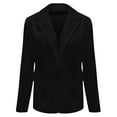 thumbnail image 4 of Breezora Women's Slim Fit Blazer with Pockets Long Sleeve Professional Office Commuting Elegant Tops L Size Black, 4 of 5