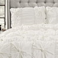 thumbnail image 5 of Lush Decor White Bella Comforter Set Shabby Chic Style Ruched 3 Piece Bedding with Pillow Shams-King, 5 of 5