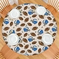 thumbnail image 2 of Beige Background Football Helmets Pattern Round Fitted Tablecloth with Elastic Edge,Dining Table Cover Waterproof,Outdoor Round Tablecloth for Camping,Dining,Indoor and Outdoor, 2 of 7