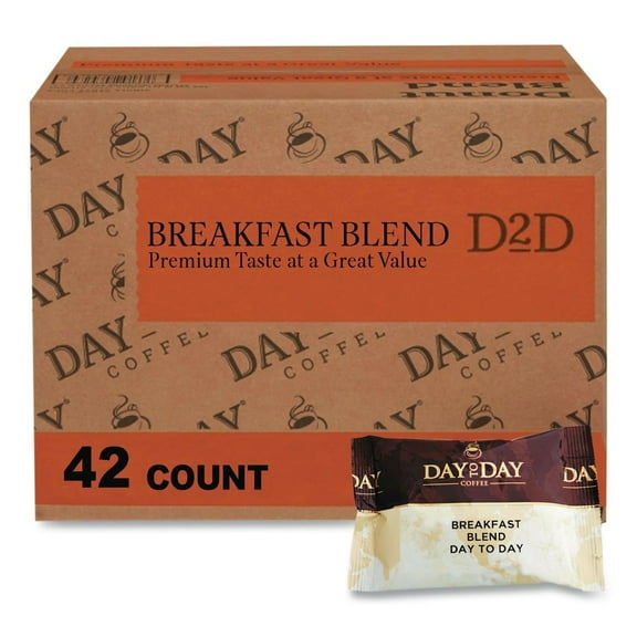 Day to Day Coffee 23003 1.5 oz. Pack 100 Percent Pure Coffee - Breakfast Blend (42 Packs/Carton)