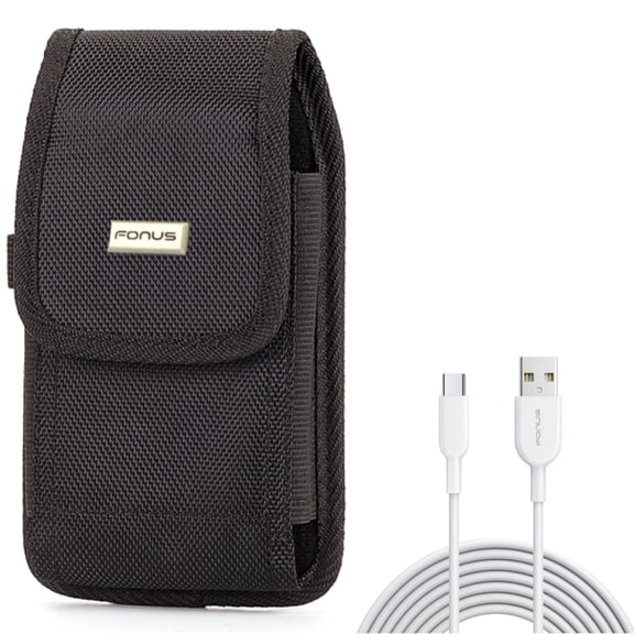 Case Belt Clip w 6ft USB-C Cable for Samsung Galaxy S22 Ultra,S21,S21 Ultra,S21 S20 Ultra,S20 Plus,Ultra Fan Edition,Fan FE 5G - Rugged Holster Canvas, Type-C Fast Charger Cord