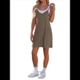 thumbnail image 1 of Vestido de Verano para Mujer 2025, Minivestido Informal Sin Mangas con Tirantes Finos y Bolsillos Caqui L, 1 of 7