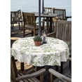 thumbnail image 3 of Round Outdoor Tablecloth With Umbrella Hole And Zipper– Sage Green Floral Waterproof Patio Table Cover for Party, Picnic, Backyard, 60" Dia. , Vintage Abstract Botanical Pattern, 3 of 8