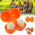 thumbnail image 2 of Portable Egg Storage Box Orange Clearance! Kaireo Egg Egg Holder 2 Girds Egg Leakproof Shockproof Plastic Egg Container with Buckle Portable Egg Storage for Kitchen Camping Picnic, 2 of 9