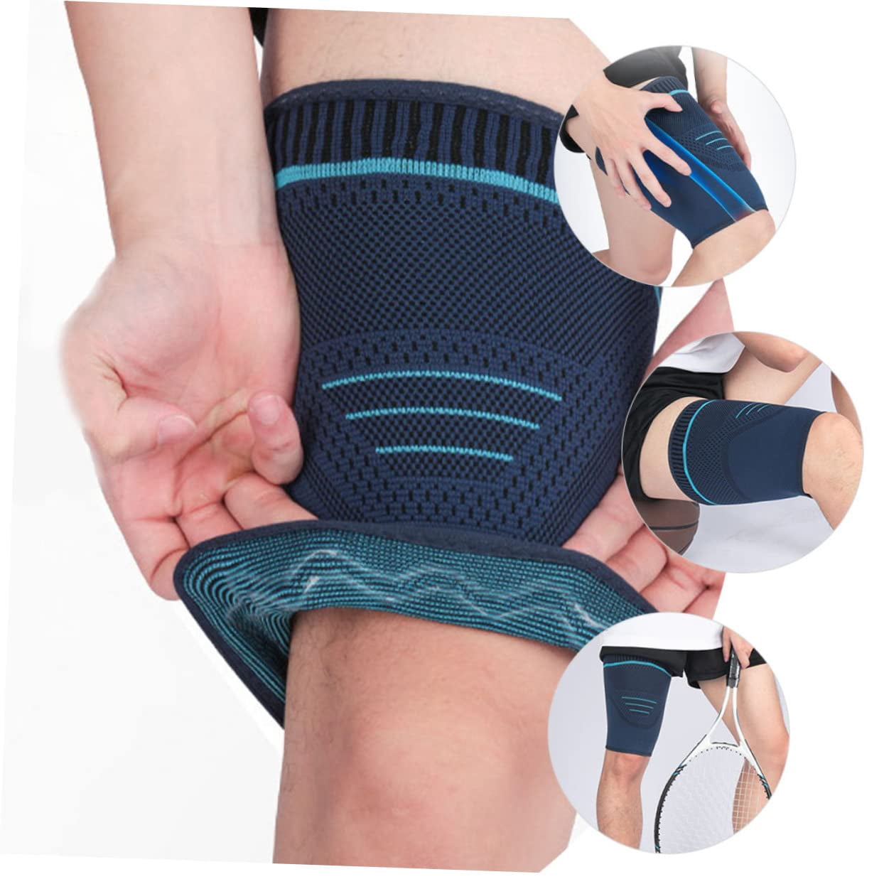 Waqn 2pcs Thigh Brace Elbow Sleeve Hamstring Stretch Strap Ankle Weights Sleeve Leg Wraps Leg Sleeve Thigh Sleeve Brackets Outdoor Cycling Leg Protectors Elastic A417