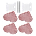 thumbnail image 2 of Leather Bookmarks, Retro Style 2.2 X 2in Heart-Shaped Fabric Elegant Vegetable Tanned Leather  For Library Pink, 2 of 8