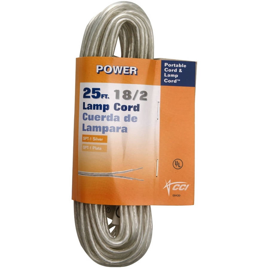 Coleman Cable 18 2 25-Foot Lamp Cord, Silver by Coleman Cable