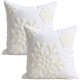 thumbnail image 1 of Dinheiro Hupplle Fundas de almohada cuadradas suaves con diseño de copo de nieve para el hogar, lona decorativa de algodón con bordado, fundas de almohada de 18 x 18, fundas de almohada para el, 1 of 6