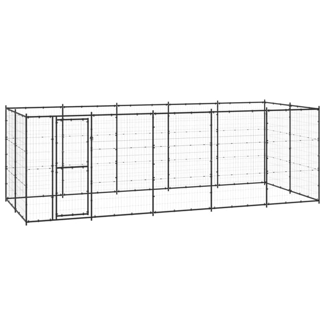 vidaXL Chenil Extérieur pour Chien en Acier 12,1 M2