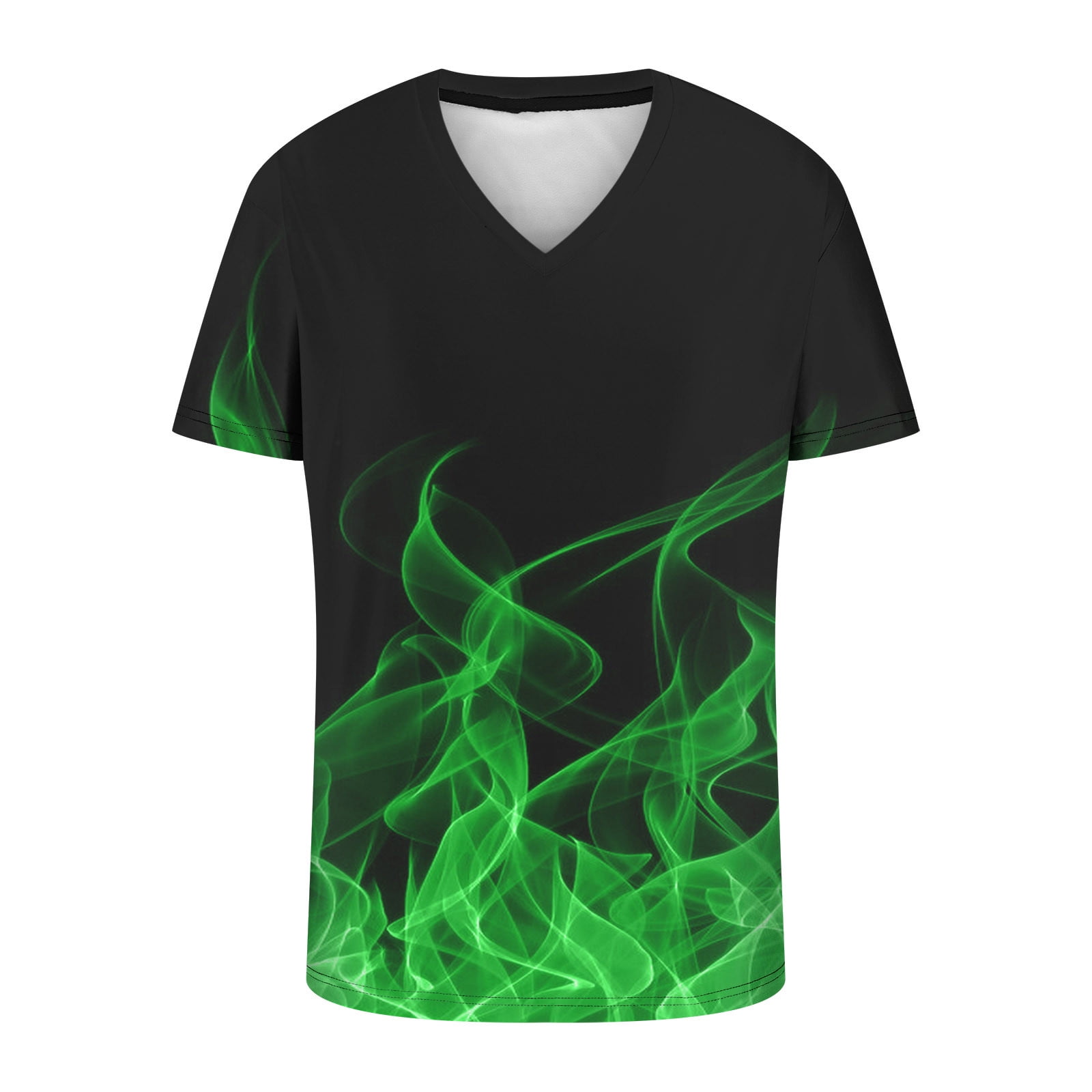 Patlollav Men T-Shirt Casual V-Neck Gradient Print Pullover Fitness Sports  Short Sleeve Blouse Clearance Deals…