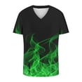 thumbnail image 4 of Patlollav Men T-Shirt Casual V-Neck Gradient Print Pullover Fitness Sports Short Sleeve Blouse, 4 of 4