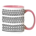 thumbnail image 1 of CHENMEI "Creative White Ceramic Coffee Mug with Black Pattern and Available In Seven Colors for Stylish Sipping Experience", 1 of 6